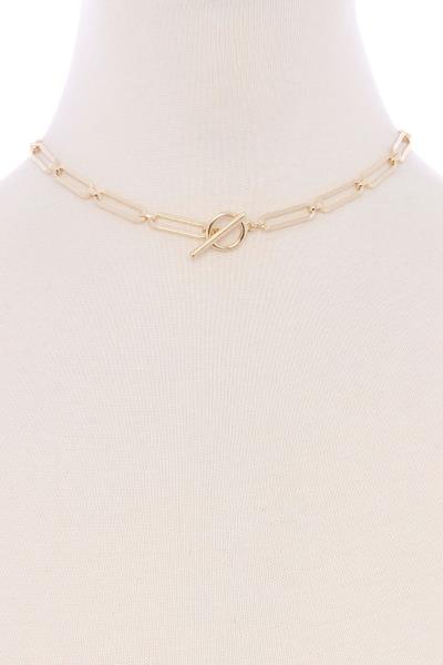 Metal Toggle Clasp Chain Necklace