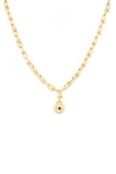 Metal Chain Ball Pendant Necklace