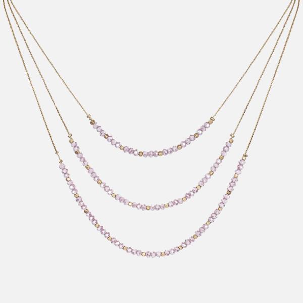 3 Layered Glass Bead Multi Necklace