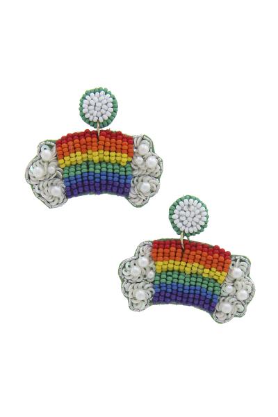 Rainbow Seed Bead Earring