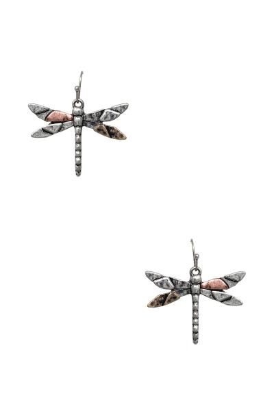 Rodeo Western Antique Dragonfly Dangle Earring
