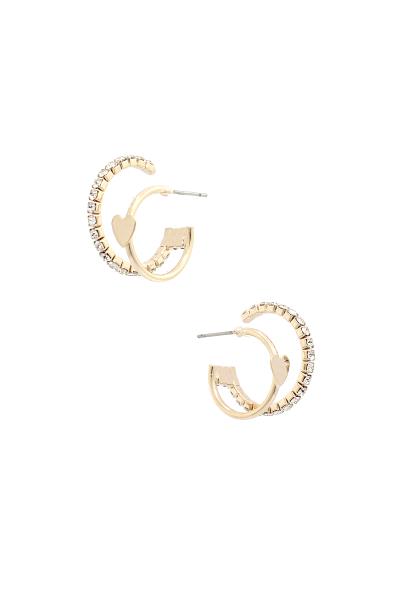 Heart Rhinestone Edge Earring