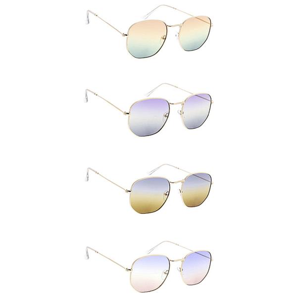Rounded Square Two Tone Lens Sunglasses 1DZ