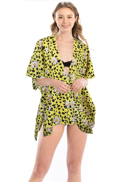 Multi Sunflower Spot Print Kimono