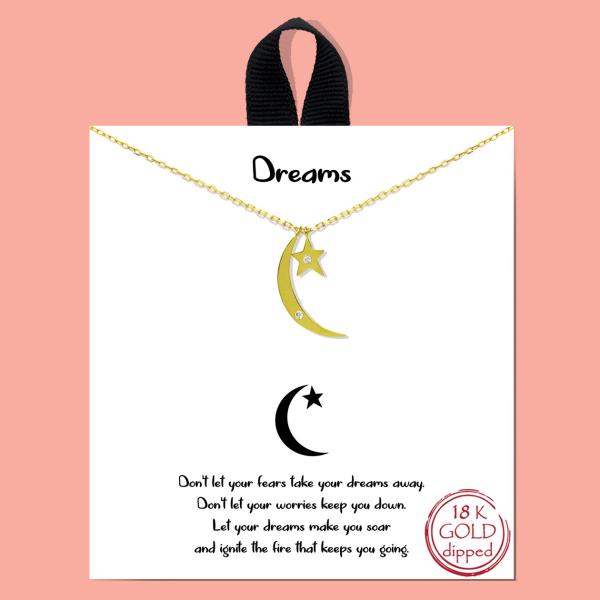 BLB DREAMS MOON AND STAR PENDANT NECKLACE