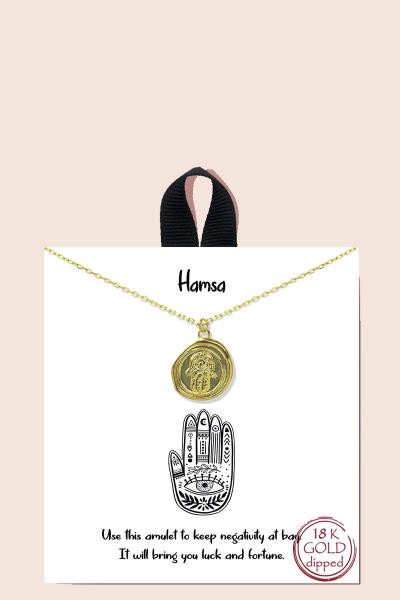 BLB HAMSA PENDANT NECKLACE
