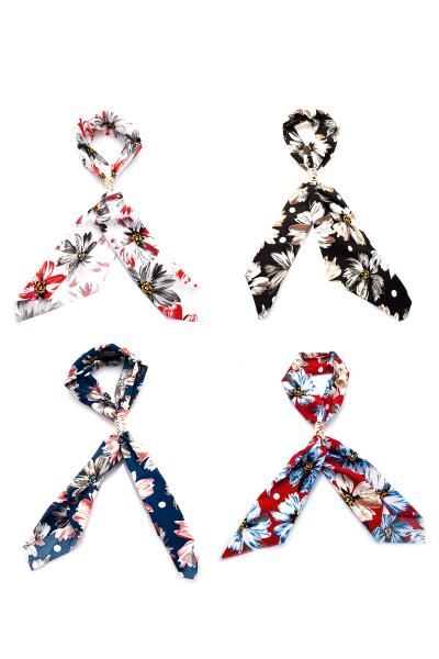 MODERN FLORAL SMOOTH METAL SCARF