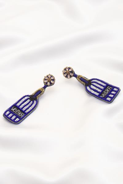 Seed Bead Sequin Thread Bottle Dangle Earring