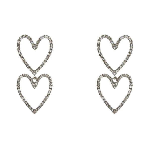 Double Rhinestone Drop Earring