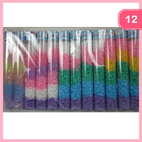 Color Mix Rubber Hair Tie Set (12 Units)