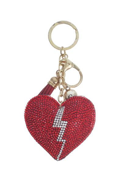 BROKEN HEART PUFFY BLING KEYCHAIN