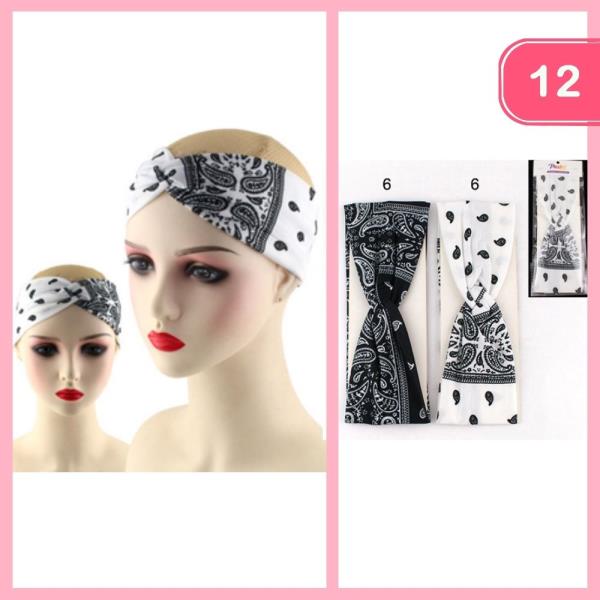 Bandana Knotted Headband (12 Units)