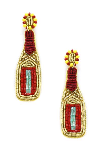 Seed Bead Bottle Dangle Earring