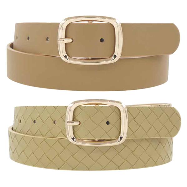 BASIC ROUNDED RECTANGLE BUCKLE DUO BELT