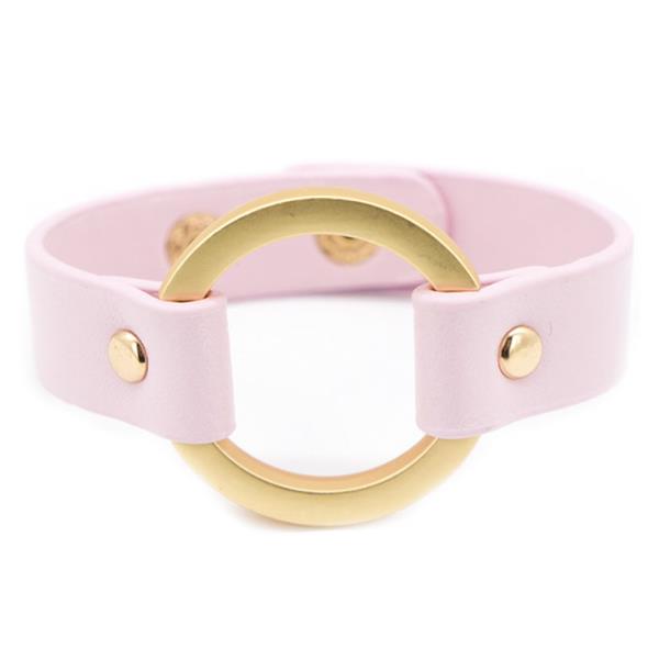 Faux Leather Round Ring Bracelet