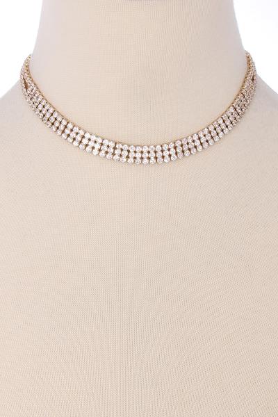 3 Line Rhinestone Necklace