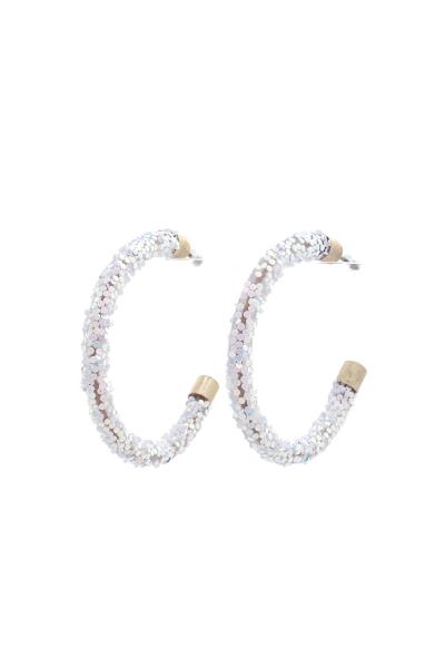 SEQUIN EDGE OPEN CIRCLE EARRING