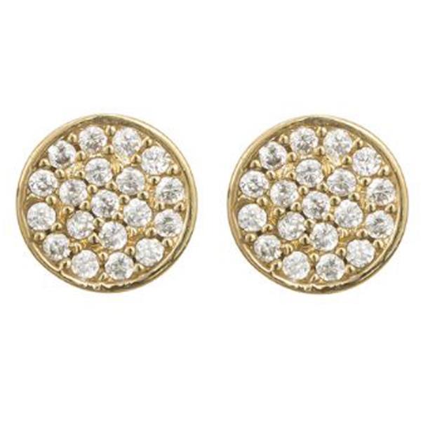 Cubic Zirconia Round Button Stud Earring