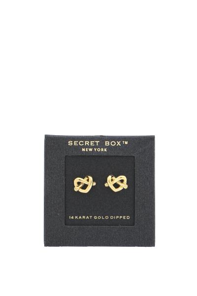 SECRET BOX Knot Heart Shape Earring