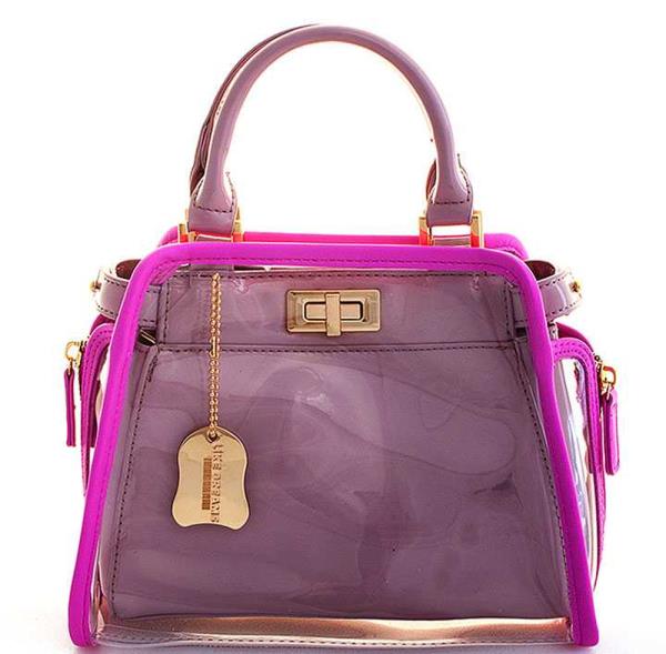 Transparent Out Layer Shoulder Satchel With Strap