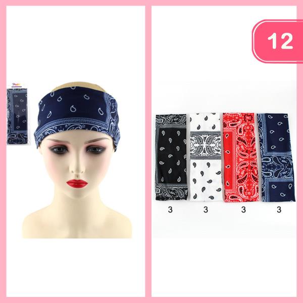 Paisley Headwrap Headband (12 Units)