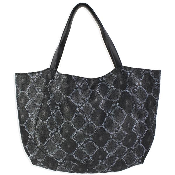 Snake Textured Shoulder Tote Bag