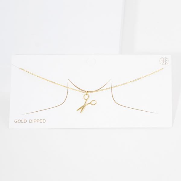 SCISSORS CHARM GOLD DIPPED NECKLACE