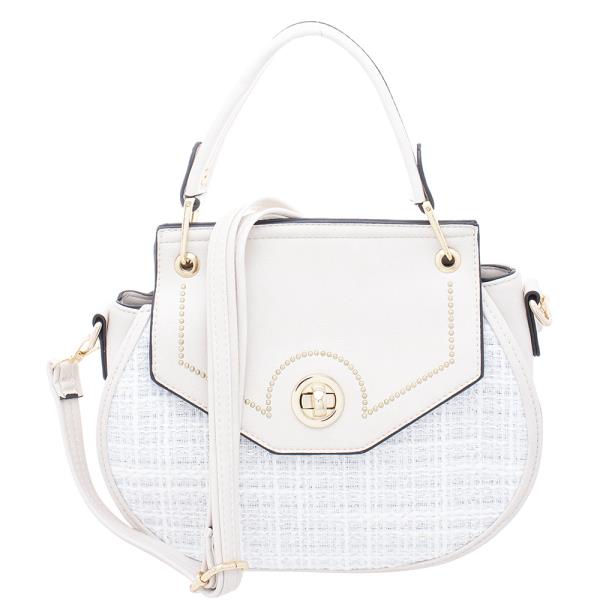 Chic Texture Twist Handle Crossbody Bag