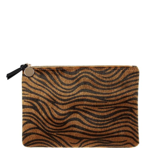 Animal Print Zipper Clutch Bag