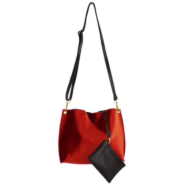 2IN1 Smooth Soft Satchel Bag W Pouch Set
