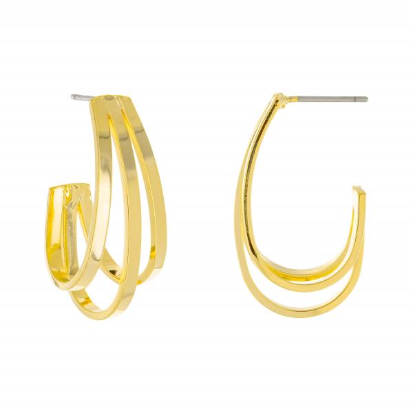 Triple Hoop Gold Dipped Earring