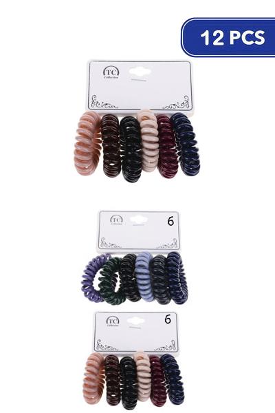 Spiral Hair Tie 6 PC Set (12 Units)