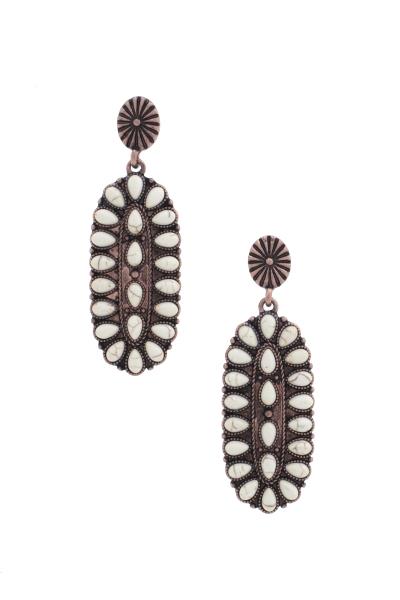 WESTERN STYLE OVAL EARRING