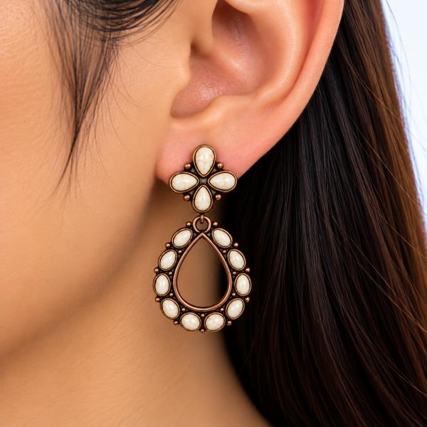 WESTERN STYLE TEARDROP SHAPE EARRING