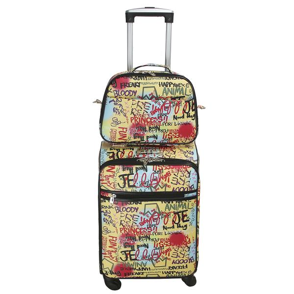 2IN1 GRAFFITI PRINT TRAVEL LUGGAGE SET