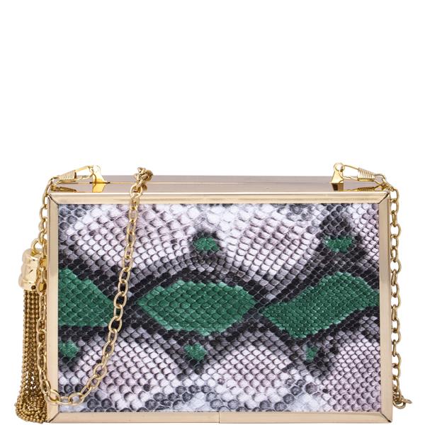 Stylish Snake Box Evening Crossbody Bag