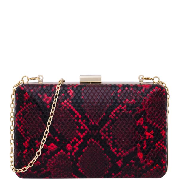 Snake Textured Evening Crossbody Bag