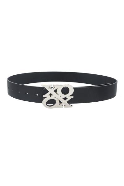 STACKED XOXO METAL BUCKLE BELT