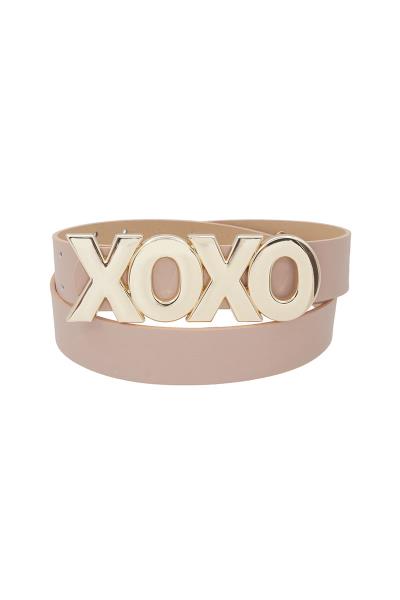 XOXO LOGO METAL BUCKLE BELT