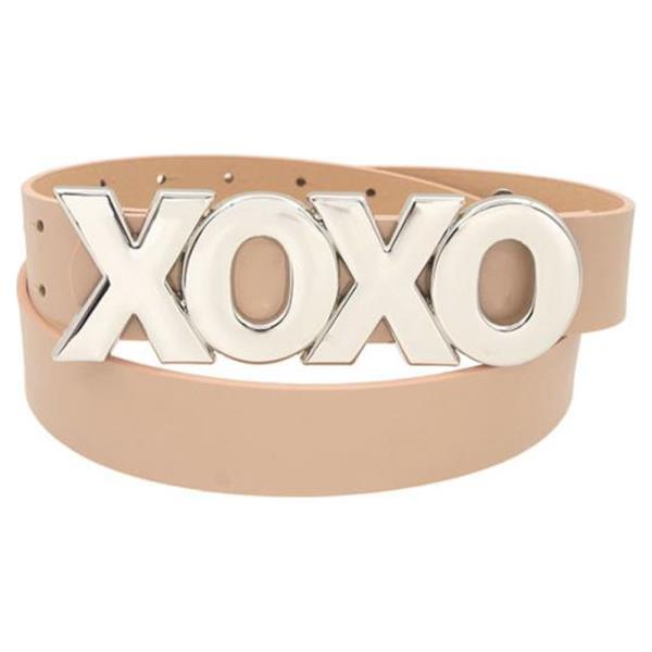 XOXO LOGO SILVER BUCKLE BELT