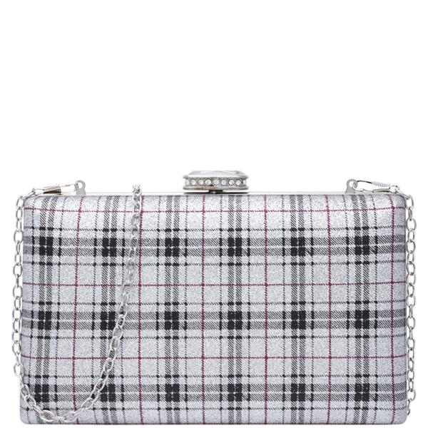Glitter Flannel Design Evening Clutch Crossbody Bag