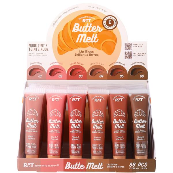 ROMANTIC BEAUTY BUTTER MELT NUDE TINT LIP GLOSS (48 UNITS)