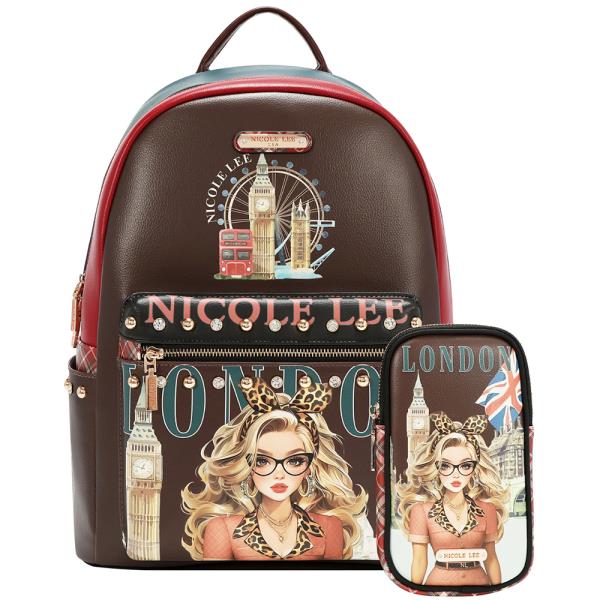 NICOLE LEE LARGE LAPTOP BACKPACK WITH USB CHARGING PORT BACKPACK