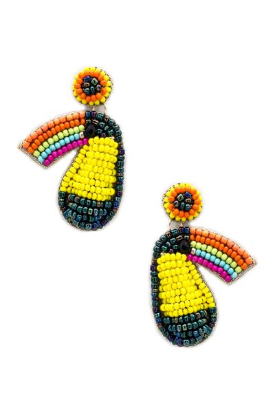 Seed Bead Bird Dangle Earring