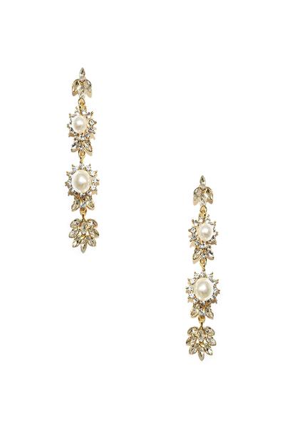Rhinestone Pearl Drop Earring