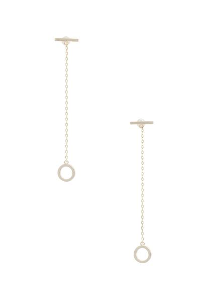 Dainty Metal Bar Circle Strand Earring