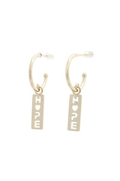 QUOTE METAL PLATE OPEN CIRCLE EARRING