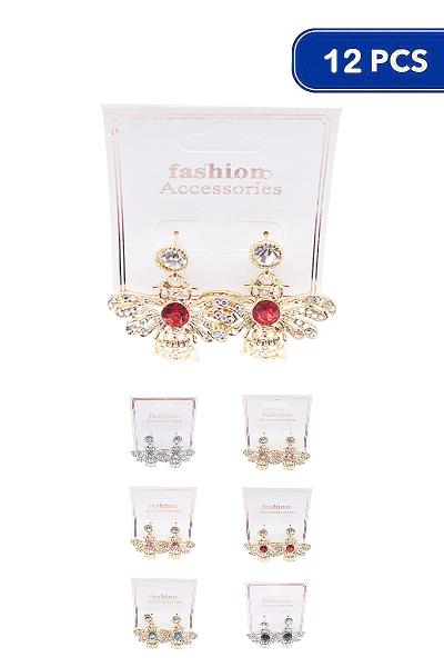 Crystal Rhinestone Bug Insect Earring (12 Units)