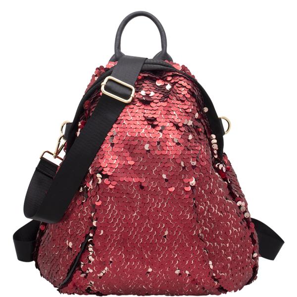 Sequin All Over Handle Backpack W Strap