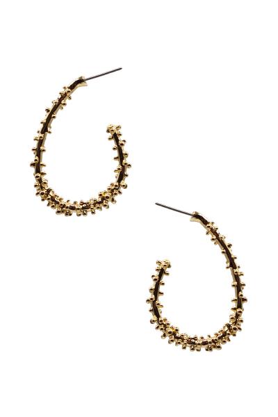 METAL ROUGH CHAIN HOOP EARRING